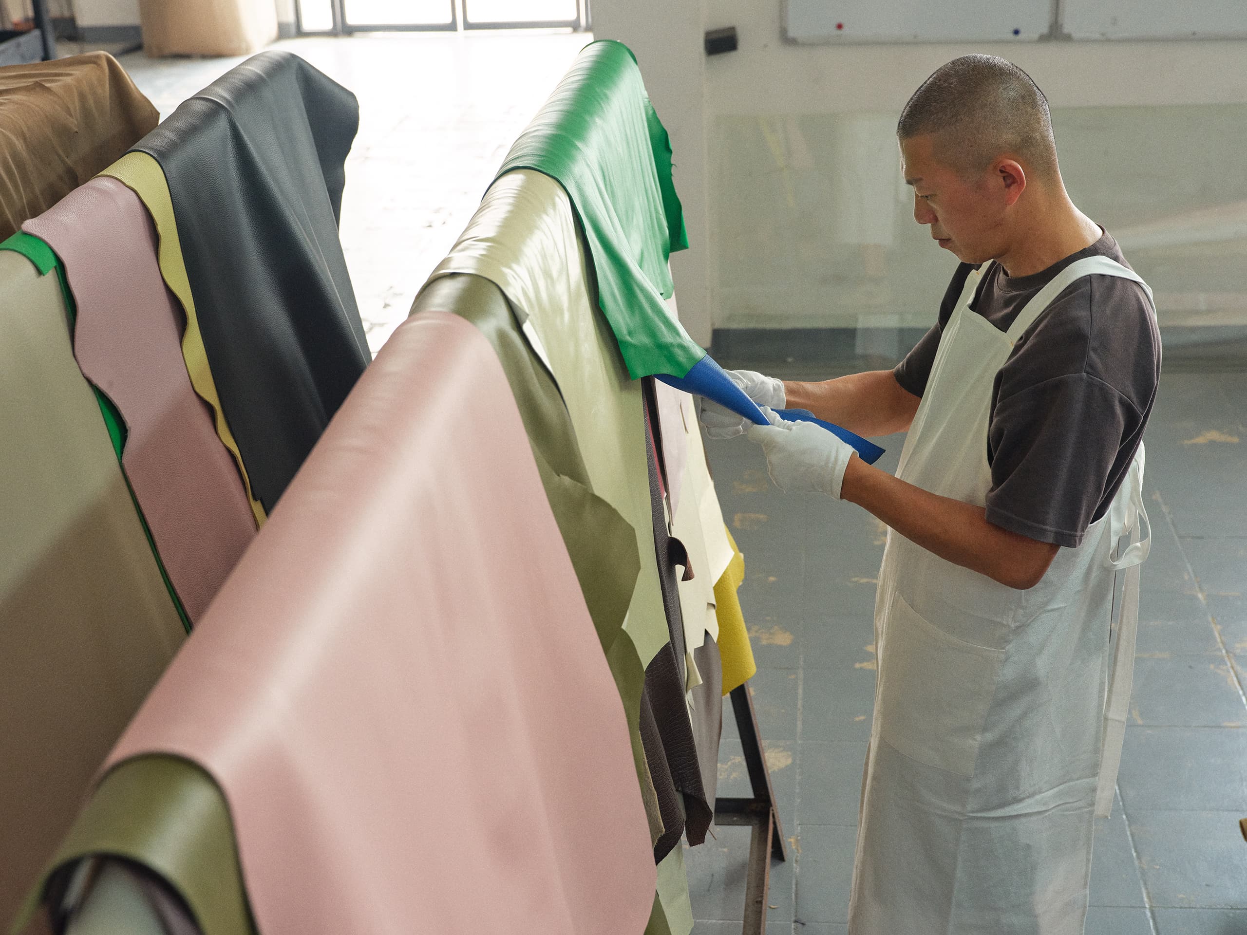 Leather artisan working in a workshop