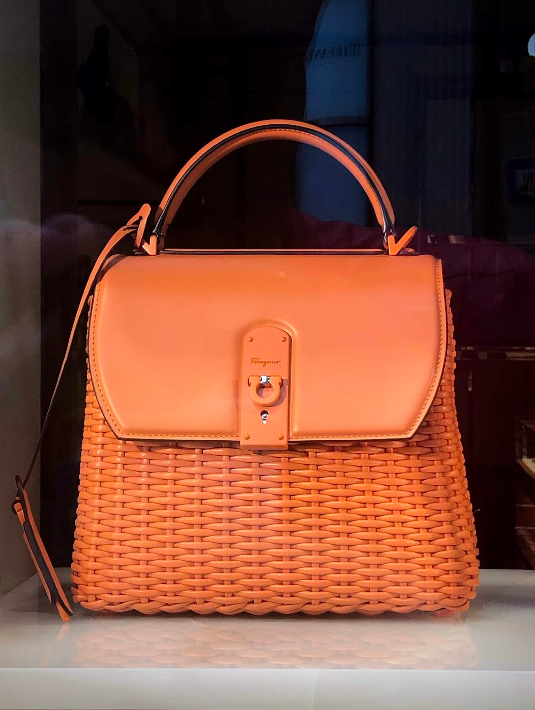 Close view of a finished leather bag